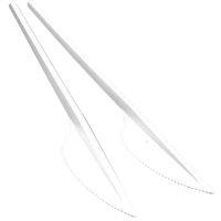 Одноразовый Нож пластиковый 180мм прозрачный Премиум 50/2500
