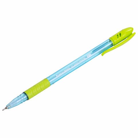 Ручка шариковая синяя масляная ассорти BRAUBERG GLASSY 1/12