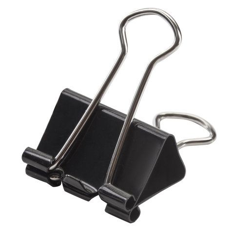 Зажимы для бумаг 32мм на 140л (12шт) черные в картонной коробке Brauberg 1/12/120 nelK