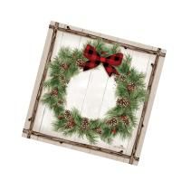 НГ Салфетки (33х33) 3-сл Венок с шишкамиl (20) 1/12