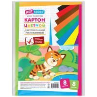 Цветной картон А4 8л 8цв мелованный двусторонний Artspace 1/50 Цветной картон А4 8л 8цв мелованный двусторонний Artspace 1/50