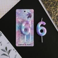 Свеча для торта Disco Party Цифра 6 1/600