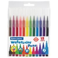 Фломастеры 12цв классические вент колпачек ПВХ BRAUBERG PREMIUM 1/24/192