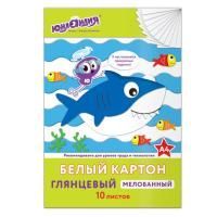Белый картон 10л А4 мелованный в папке ЮНЛАНДИЯ 1/50 Белый картон 10л А4 мелованный в папке ЮНЛАНДИЯ 1/50