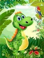 Пакет с вырубной ручкой (31х40)-60 Динозаврик ламинат Тико 50/500