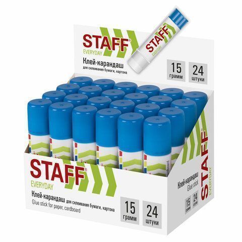 Клей-карандаш 15г STAFF 1/24/648 Клей-карандаш 15г STAFF 1/24/648