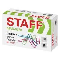 Скрепки 28мм 100шт цветные STAFF 1/10/300 Скрепки 28мм 100шт цветные STAFF 1/10/300