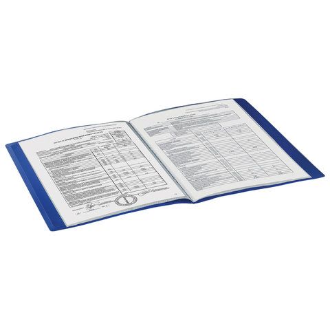 Папка  30 вклад. STAFF синяя 0,5мм 1/5/15