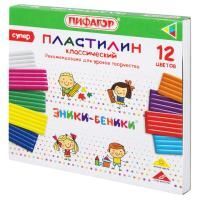 Пластилин 12цв 240г классический, стек Эники-Беники ПИФАГОР 1/16