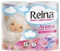 Туалетная бумага евро 2сл белая 4штх18м Reina Aroma Цветочная Свежесть 1/12