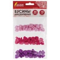 Бусины СЕРДЕЧКИ 10мм СВ.РОЗОВЫЕ/РОЗОВЫЕ/ФИОЛЕТ ОС