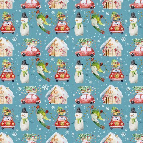 НГ Бумага упаковочная 70х100см ЗОЛОТАЯ СКАЗКА Веселый НГ 10дизайнов 105г/м2 1/50