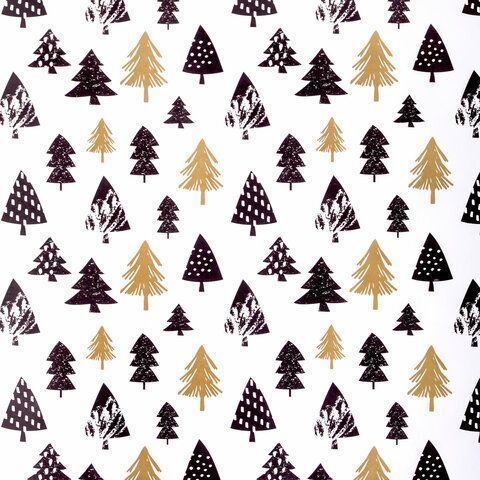 НГ Бумага упаковочная 70х100см ЗОЛОТАЯ СКАЗКА Black Gold White 10дизайнов 105г/м2 1/50