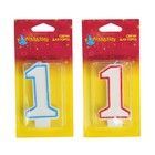 Свеча для торта Цветной ободок Цифра 1, цвета МИКС 1/600 Свеча для торта Цветной ободок Цифра 1, цвета МИКС 1/600