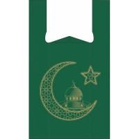 Пакет Майка ПНД (29+14)х55-18 зеленый Полумесяц ЭТ 100/1000