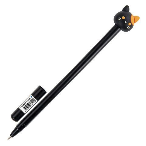 Ручка с топпером шариковая ЮНЛАНДИЯ Кошка корпус ассорти СИНЯЯ узел 0,7мм 1/12 Ручка с топпером шариковая ЮНЛАНДИЯ Кошка корпус ассорти СИНЯЯ узел 0,7мм 1/12