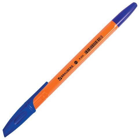 Ручка шариковая синяя узел 0,7мм линия 0,35мм корпус оранж BRAUBERG X-333 Orange 1/50/1000 Ручка шариковая синяя узел 0,7мм линия 0,35мм корпус оранж BRAUBERG X-333 Orange 1/50/1000