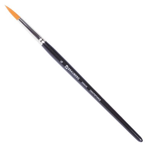 Кисть синтетика круглая №6 BRAUBERG 1/5/1000 Кисть синтетика круглая №6 BRAUBERG 1/5/1000