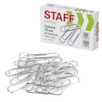 Скрепки 28мм 100шт металлические эконом STAFF 1/10